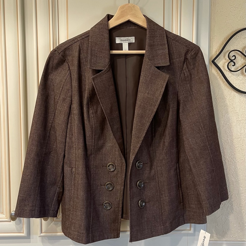 Dressbarn • Lightweight Blazer • Brown • NWT